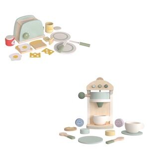 NIB ALDI Bee Happy Wooden Appliance Coffeemaker & Toaster Breakfast Bundle